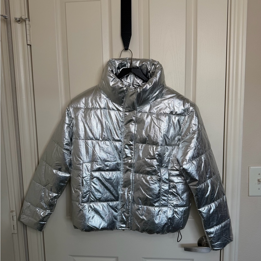 Royal Matrix Silver Puffer Jacket — NWT (Size Small)
